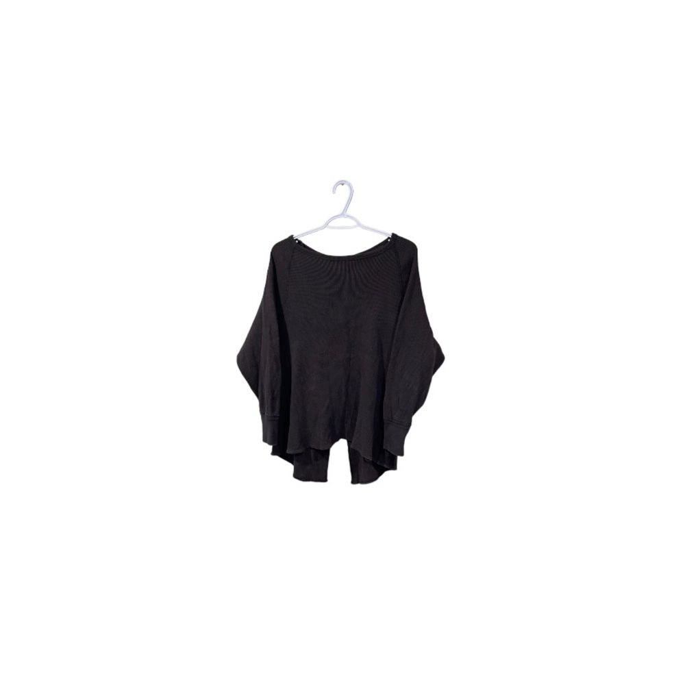 Free People Greenish Grey Oversized Waffle Shirt - Women’s Size XS